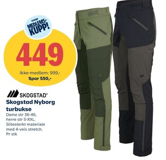 Coop Extra Skogstad Nyborg turbukse tilbud
