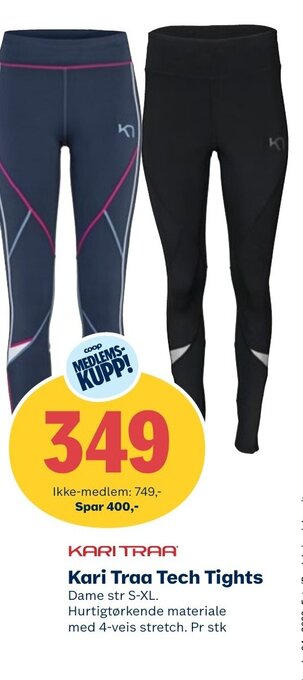 Kari Traa Tech Tights Dame str S-XL.