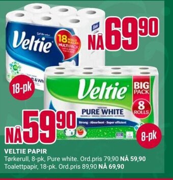 Europris VELTIE PAPIR tilbud
