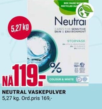 Europris NEUTRAL VASKEPULVER 5,27 kg tilbud
