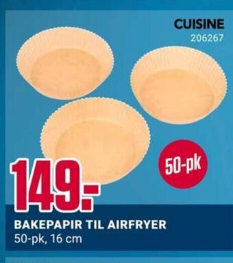 Europris BAKEPAPIR TIL AIRFRYER 50-pk, 16 cm tilbud