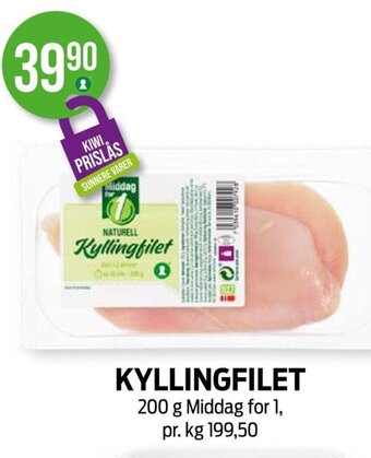 Kiwi KYLLINGFILET 200 g Middag for 1 tilbud