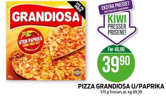 Kiwi PIZZA GRANDIOSA U/PAPRIKA 575 g frossen tilbud