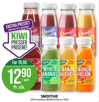 Kiwi SMOOTHIE 250 ml assortert, Bendit/Cevita tilbud
