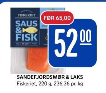 Rema 1000 SANDEFJORDSMØR & LAKS Fiskeriet, 220 g, tilbud