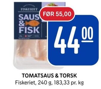 Rema 1000 TOMATSAUS & TORSK Fiskeriet, 240 g tilbud
