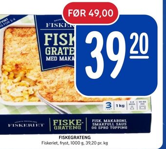 Rema 1000 FISKEGRATENG Fiskeriet, fryst, 1000 g, tilbud