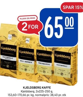 Rema 1000 KJELDSBERG KAFFE Kjeldsberg, 2x225-250 g, tilbud