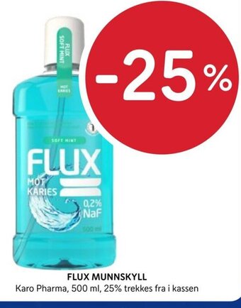 Rema 1000 FLUX MUNNSKYLL Karo Pharma, 500 ml tilbud