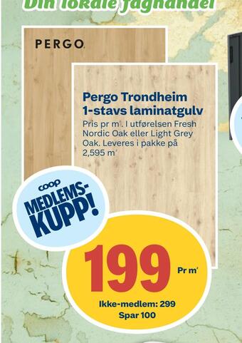 Coop Byggmix Pergo trondheim 1-stavs laminatgulv tilbud