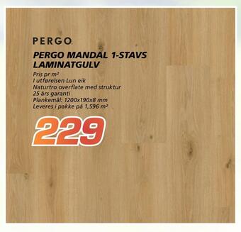 Coop Byggmix Pergo mandal 1-stavs laminatgulv tilbud