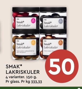 Coop Mega Smak* lakriskuler tilbud