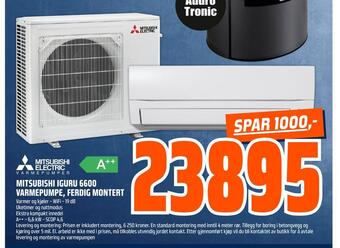Obs Bygg Mitsubishi iguru 6600 varmepumpe, ferdig montert tilbud