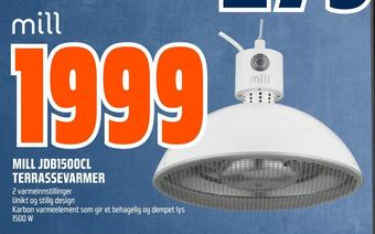 Obs Bygg Mill jdb1500cl terrassevarmer tilbud