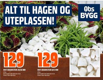 Obs Bygg Hvit dekorstein 8/12 mm tilbud