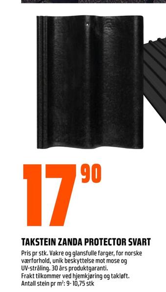 Obs Bygg Takstein zanda protector svart tilbud