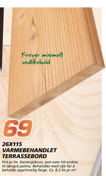 Coop Byggmix 26x115 varmebehandlet terrassebord tilbud