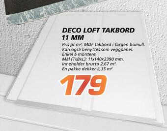 Coop Byggmix Deco loft takbord 11 mm tilbud