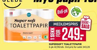 Europris Supersoft toalettpapir tilbud