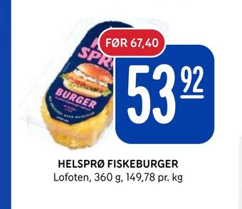 Rema 1000 Helsprø fiskeburger tilbud