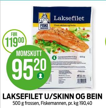 Kiwi Laksefilet u/skinn og bein tilbud