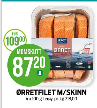 Kiwi Ørretfilet m/skinn tilbud