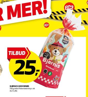 Bunnpris Bjørn is grovbrød tilbud