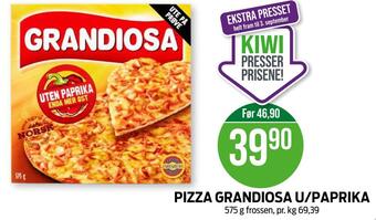 Kiwi Pizza grandiosa u/paprika tilbud