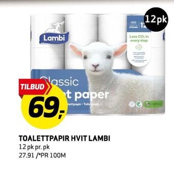 Bunnpris Toalettpapir hvit lambi tilbud