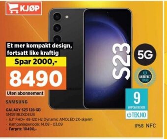 POWER SAMSUNG GALAXY S23 128 GB SMS911BZKDEUB tilbud