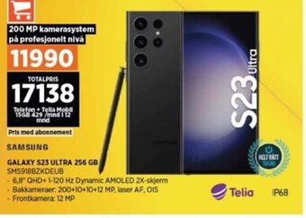 POWER SAMSUNG GALAXY S23 ULTRA 256 GB SMS918BZKDEUB tilbud