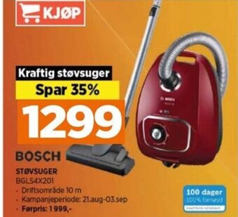 POWER BOSCH STØVSUGER BGLS4X201 tilbud
