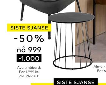 Skeidar Ava småbord tilbud
