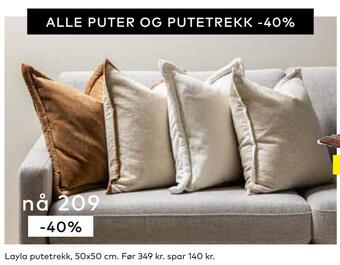 Skeidar Layla putetrekk tilbud