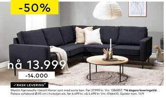 Skeidar Westin hjørnesofa tilbud