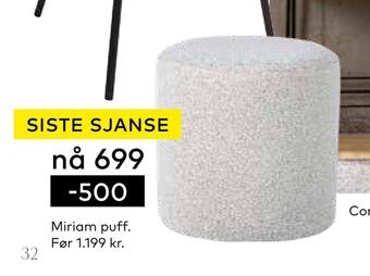 Skeidar Miriam puff tilbud