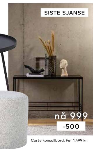 Skeidar Corte konsollbord tilbud