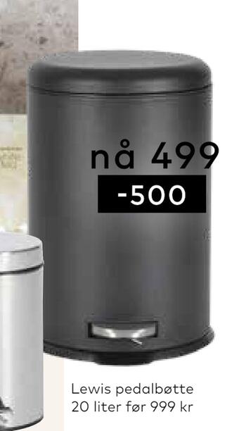 Skeidar Lewis pedalbøtte 20 liter tilbud