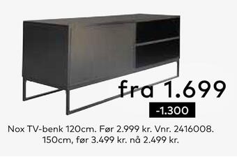 Skeidar Nox tv-benk tilbud