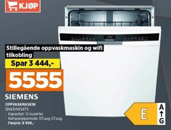 POWER SIEMENS OPPVASKMASKIN SN43HW54TS tilbud