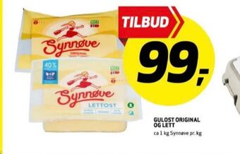 Bunnpris Synnøve finden skæreost tilbud