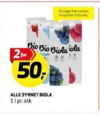 Bunnpris Biola syrnet melk tilbud