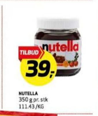 Bunnpris Nutella smørepålæg tilbud