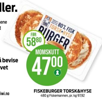 Kiwi Fiskemannen fiskeburger tilbud