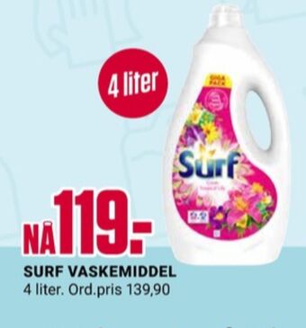 Europris Surf vaskemiddel-flytende tilbud