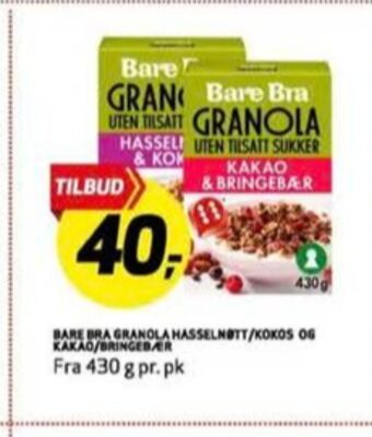 Bunnpris Bare bra granola tilbud