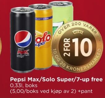 Meny Pepsi max brus tilbud