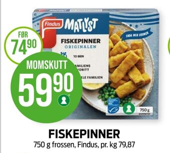 Kiwi Findus fiskepinner tilbud
