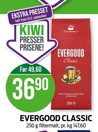 Kiwi Evergood kaffe formalet tilbud