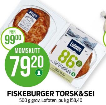 Kiwi Lofoten fiskeburger tilbud